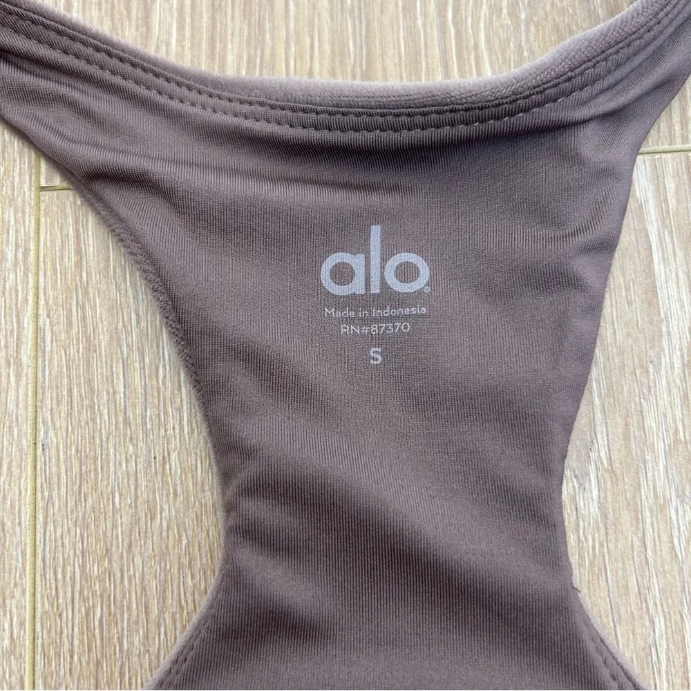 Alo Yoga Velour Sports Bra Brown Size Small